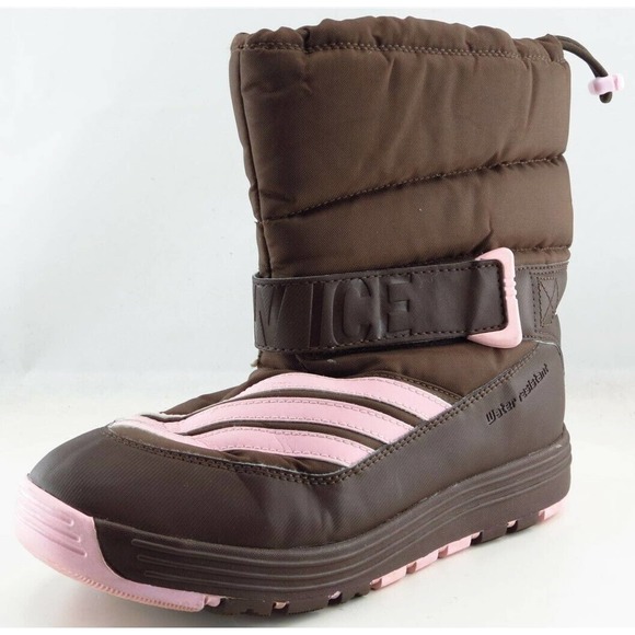 adidas Snow Ice Brown Synthetic Snow Boots Girls Shoes Size 5 M - Picture 1 of 6